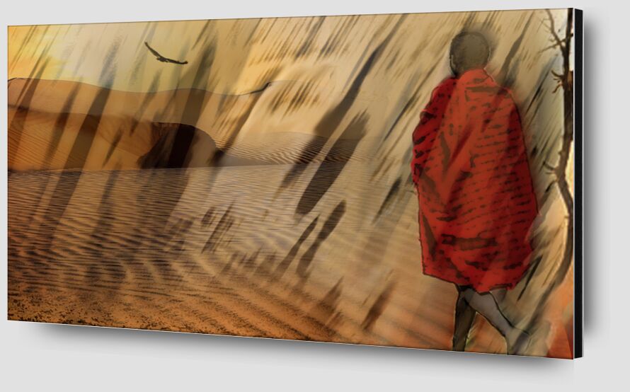 La marche du Maasaï de Adam da Silva Zoom Alu Dibond Image