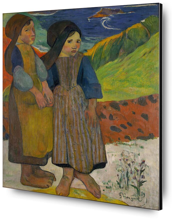 Kleine bretonische Mädchen am Meer von Bildende Kunst, Prodi Art, Gauguin, Paul Gauguin, Bretonen, Kleine Mädchen, Meer