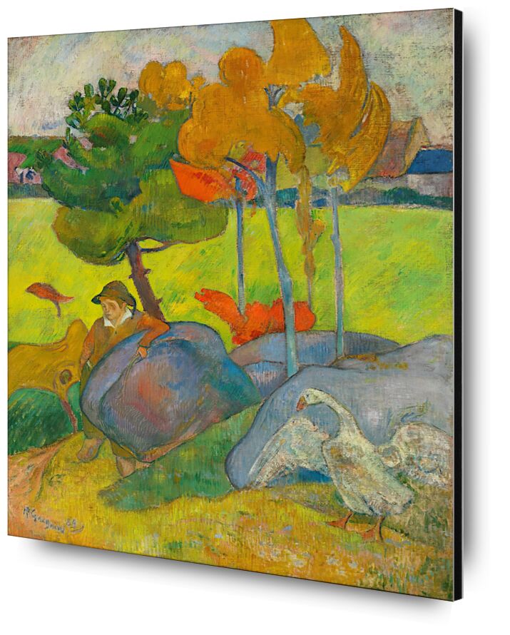 Kleiner bretonischer Junge mit einer Gans von Bildende Kunst, Prodi Art, Begleiter, Bretonisch, Junge, Gans, Gauguin, Paul Gauguin