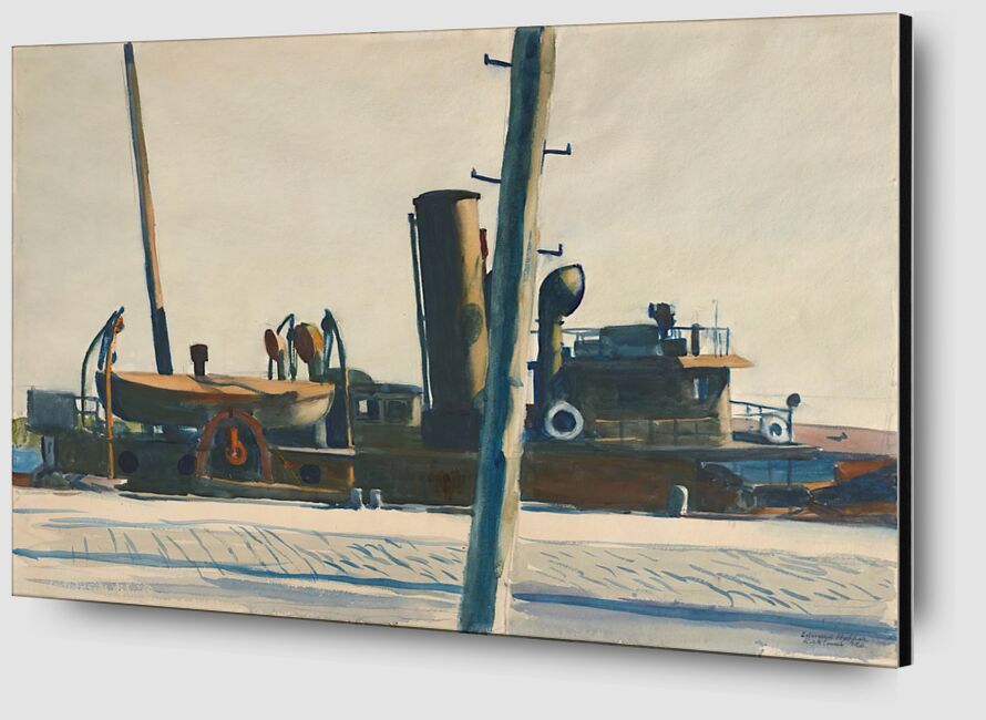 Trawler And Telegraph Pole von Bildende Kunst Zoom Alu Dibond Image