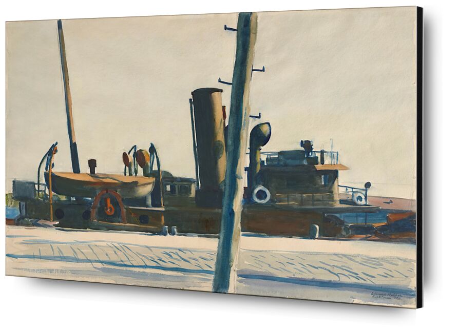 Trawler And Telegraph Pole von Bildende Kunst, Prodi Art, Mast, Telegraph, Trawler, Trichter, Edward Hopper