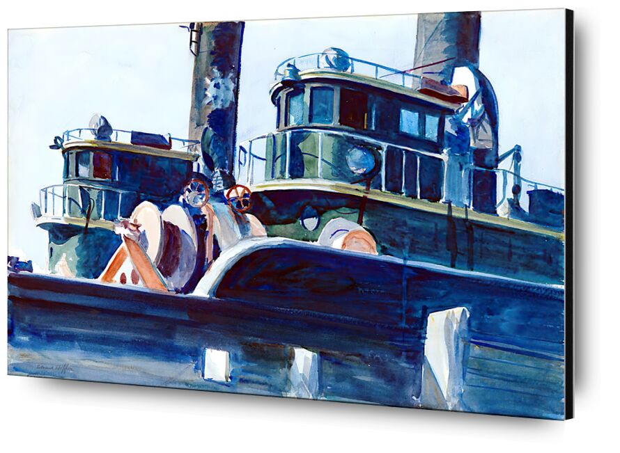 Two Trawlers von Bildende Kunst, Prodi Art, Trawler, zwei, Trichter, Edward Hopper, Meer