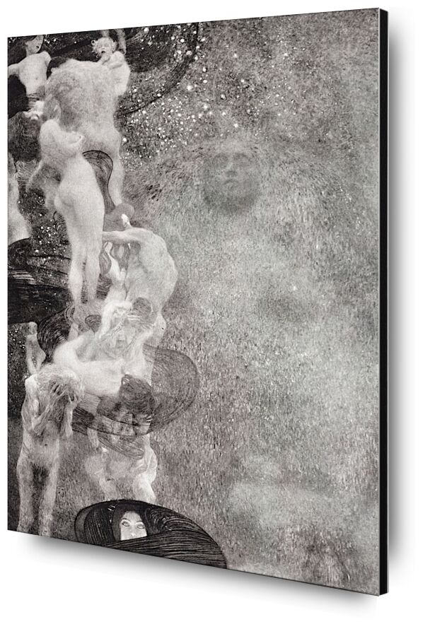 The philosophy - Klimt desde Bellas artes, Prodi Art, pintura, KLIMT, filosofía, blanco y negro, desnudo, mujer