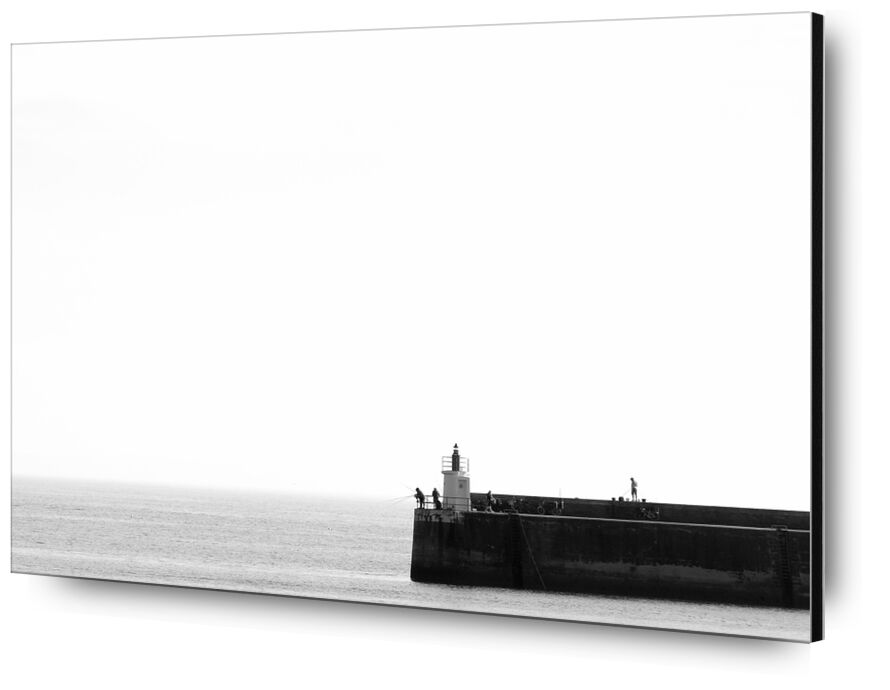 Les pêcheurs du port de Quiberon de Adrien Guionie, Prodi Art, pêcheur, Minimalisme, noir et blanc, Port, Grande-Bretagne, Quiberon
