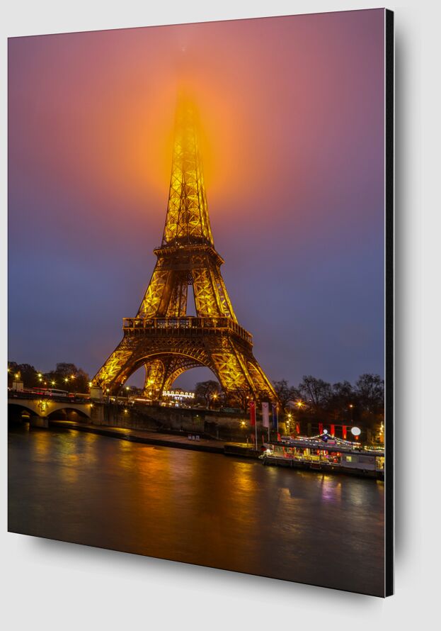 Brouillard à la Tour Eiffel, Paris de Octav Dragan Zoom Alu Dibond Image
