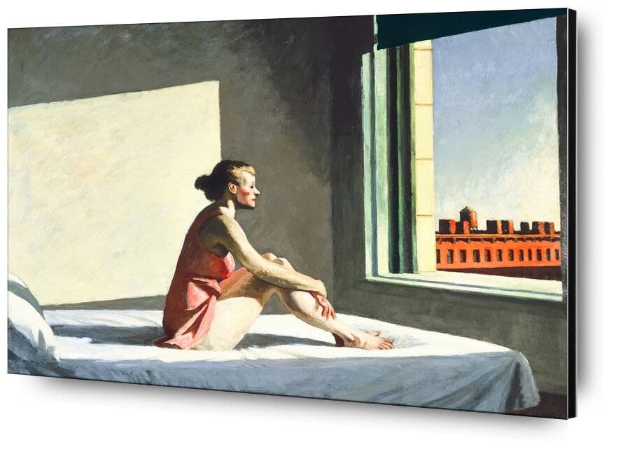 Sol de la Mañana - Edward Hopper desde Bellas artes, Prodi Art, tolva, Estados Unidos, ciudad, cama, habitación, pintura, mujer