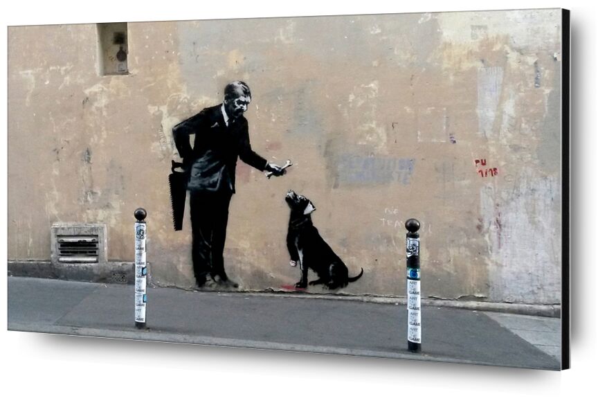 The Dog and his Master desde Bellas artes, Prodi Art, París, calle, perro, arte callejero, Banksy