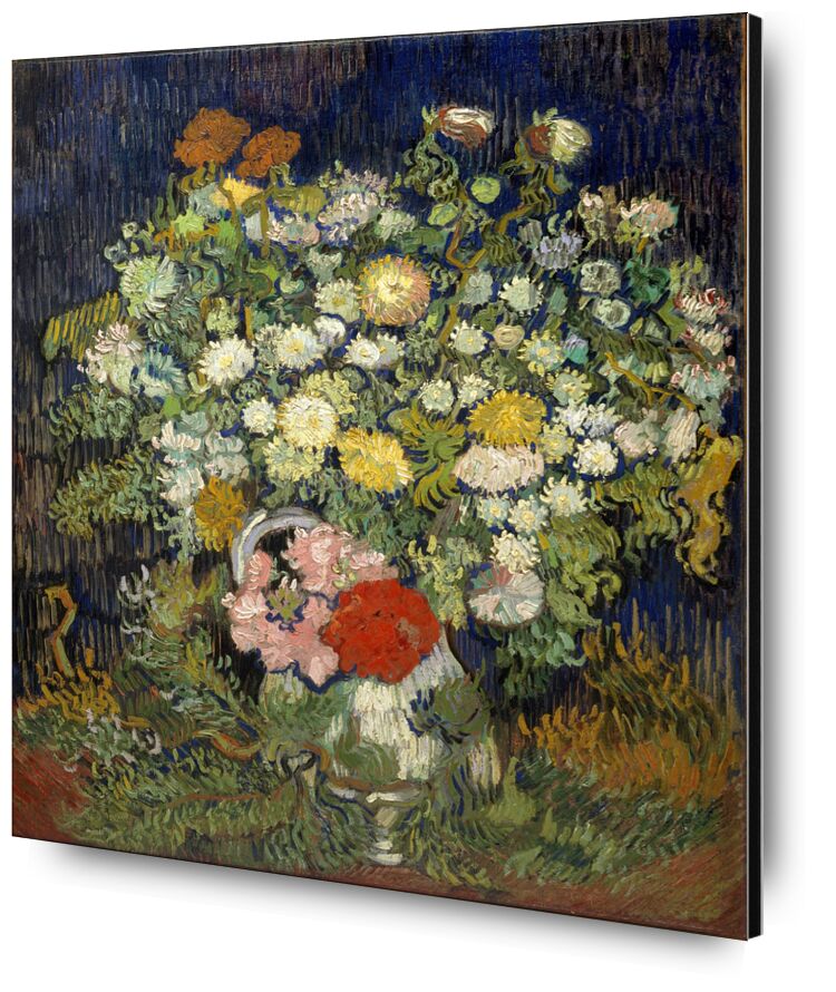 Bouquet of flowers in a vase desde Bellas artes, Prodi Art, colores, Verdures, ramo de flores en un florero, Van gogh, flores, florero