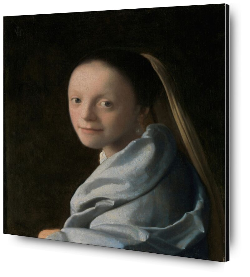 Study of a Young Woman - Vermeer from Fine Art, Prodi Art, smile, portrait, young woman, Johannes Vermeer, Vermeer