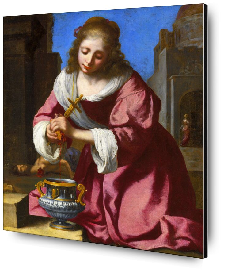 Saint Praxedis - Vermeer from Fine Art, Prodi Art, Vermeer, holy, cross, woman, painting, Johannes Vermeer
