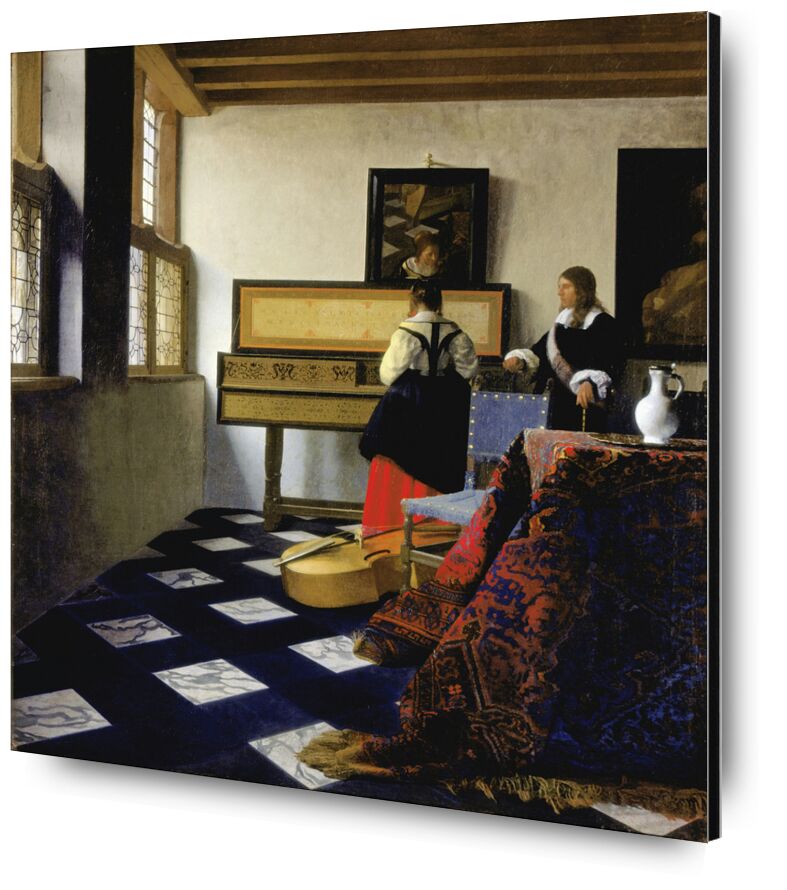 Dama en el Virginal con un Caballero, 'La Lección de Música' desde Bellas artes, Prodi Art, lección de música, música, mujer, Johannes Vermeer, Vermeer