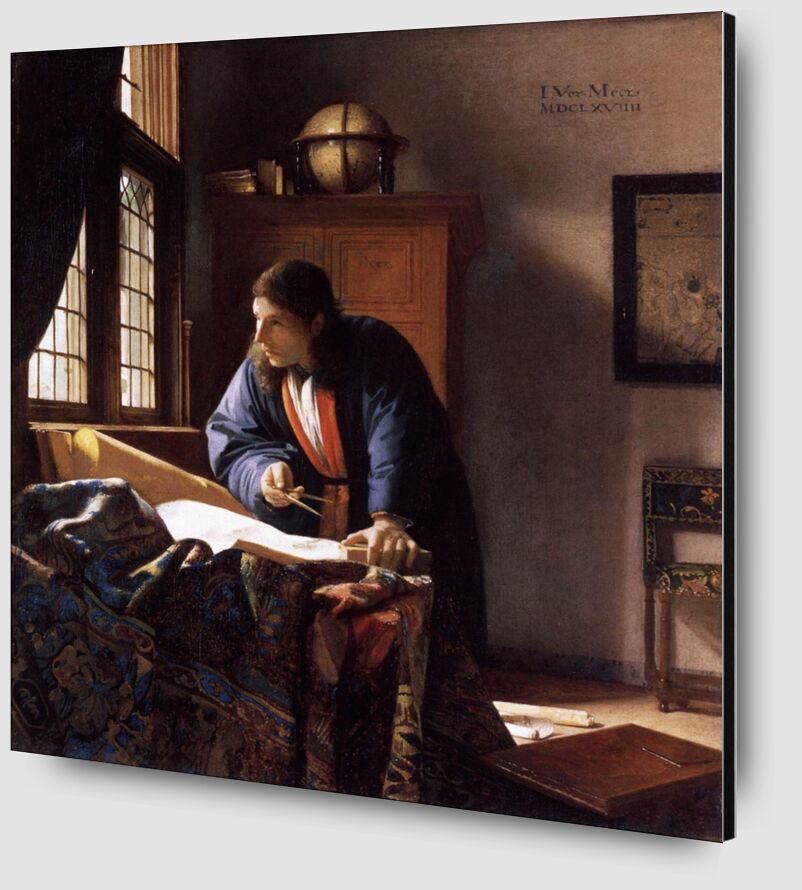 The Geographer - Vermeer from Fine Art Zoom Alu Dibond Image