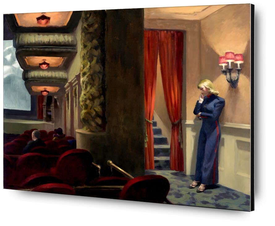 New York Movie - Hopper from Fine Art, Prodi Art, theater, Edward Hopper, hopper, blonde hair, loneliness, woman, cinema
