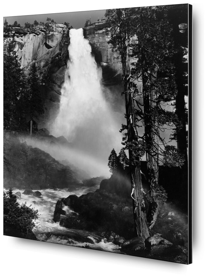 Nevada Fall, Rainbow - Ansel Adams from Fine Art, Prodi Art, adams, ANSEL ADAMS, black-and-white, rainbow, mountains, chutes