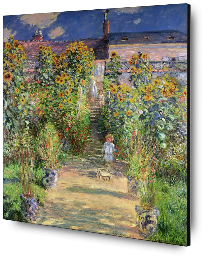 The Artist's Garden at Vétheuil - Claude Monet from Fine Art, Prodi Art, House, farm, monet, CLAUDE MONET, garden, child, sunflower, nature