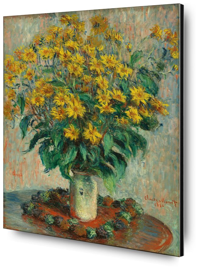 Jerusalem Artichoke Flowers - Claude Monet from Fine Art, Prodi Art, yellow, vase, monet, CLAUDE MONET, flowers, painting