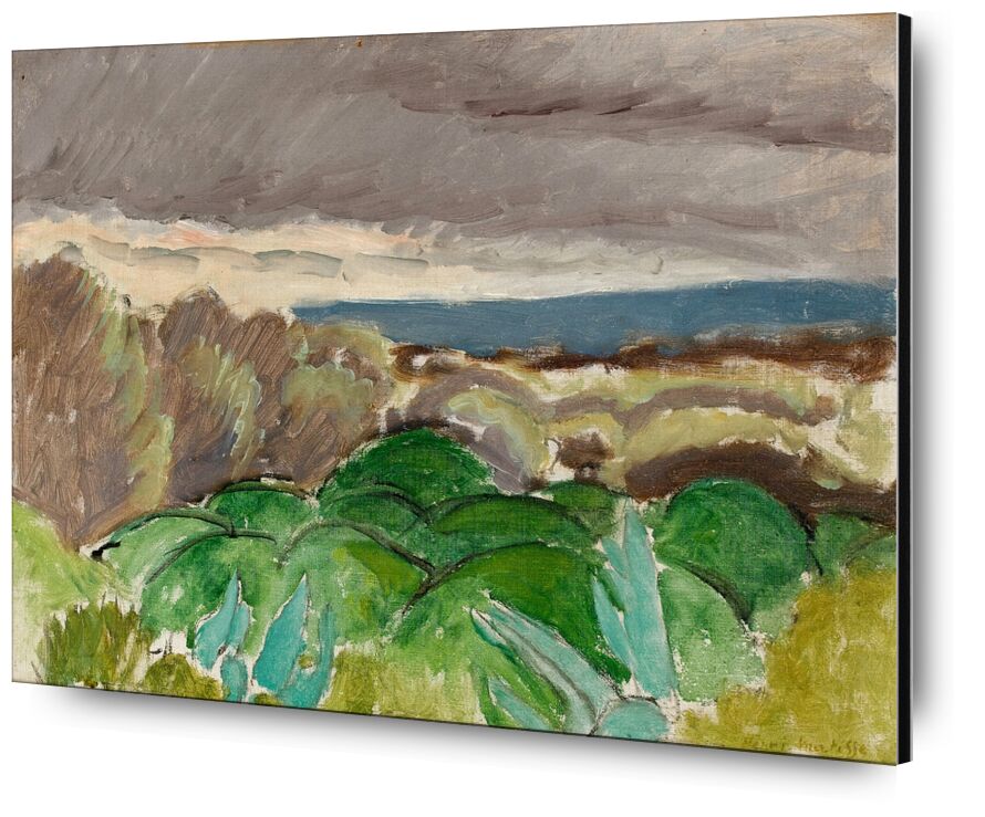 Cagnes, Landscape in Stormy Weather, 1917 von Bildende Kunst, Prodi Art, Matisse, Henri Matisse, Landschaft, Wolken, Gemälde, Tal, hügel