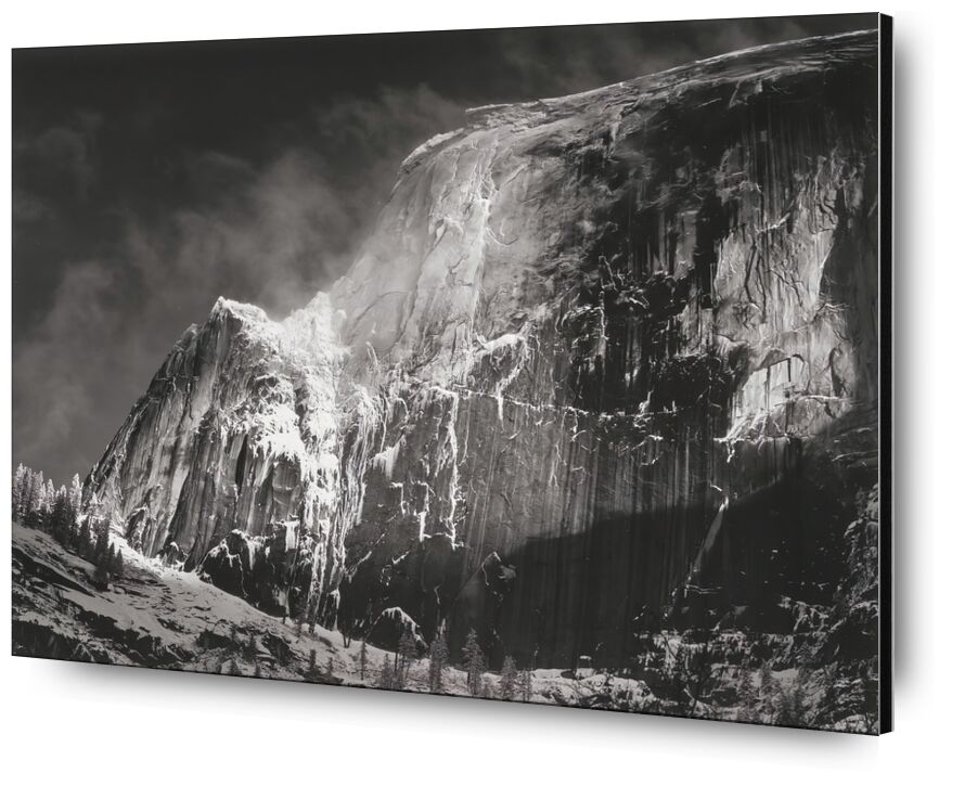 Half Dome, Blowing Snow, Yosemite National Park, California, 1955 desde Bellas artes, Prodi Art, ANSEL ADAMS, adams, acantilado, montañas, invierno, blanco y negro