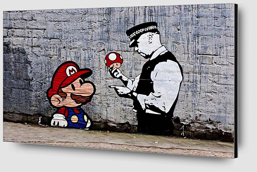Mario and Cop - Banksy from Fine Art Zoom Alu Dibond Image