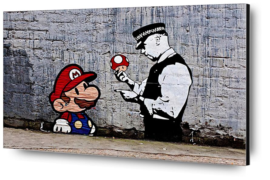 Mario and Cop desde Bellas artes, Prodi Art, Banksy, policía, policía, champiñón, calle, foto callejera, mario