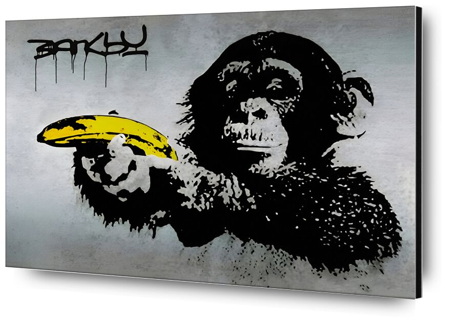 Monkey with Banana - Banksy from Fine Art, Prodi Art, banksy, monkey, graffiti, bananas, wall