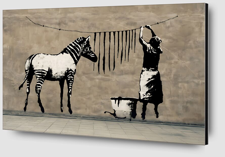 Washing Zebra on Concrete desde Bellas artes Zoom Alu Dibond Image