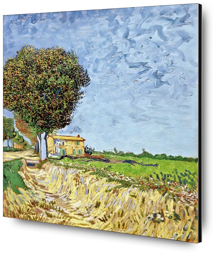 Avenue in Arles with Houses - Van Gogh from Fine Art, Prodi Art, Van gogh, VINCENT VAN GOGH, Arles, France, path, House, nature, sky, painting