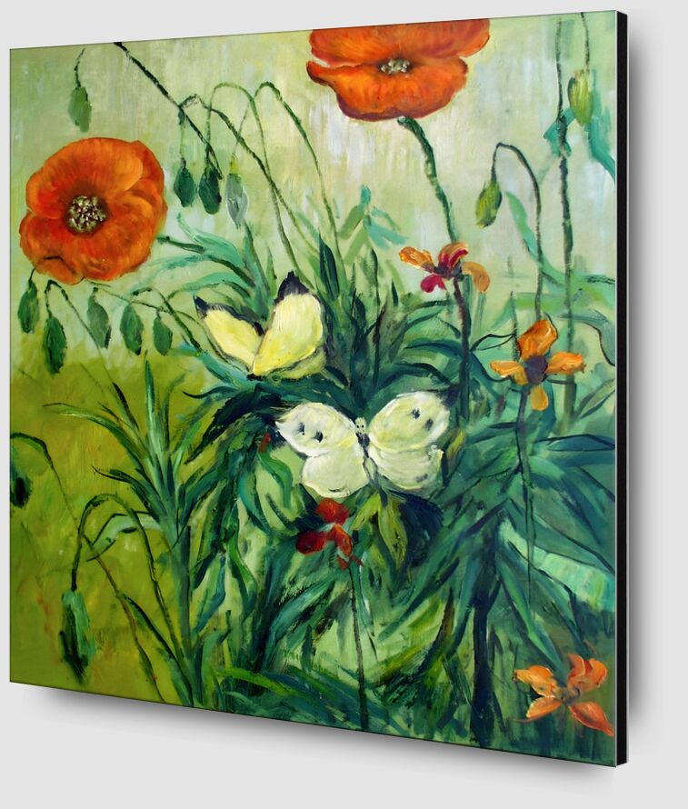 Butterflies and Poppies desde Bellas artes Zoom Alu Dibond Image