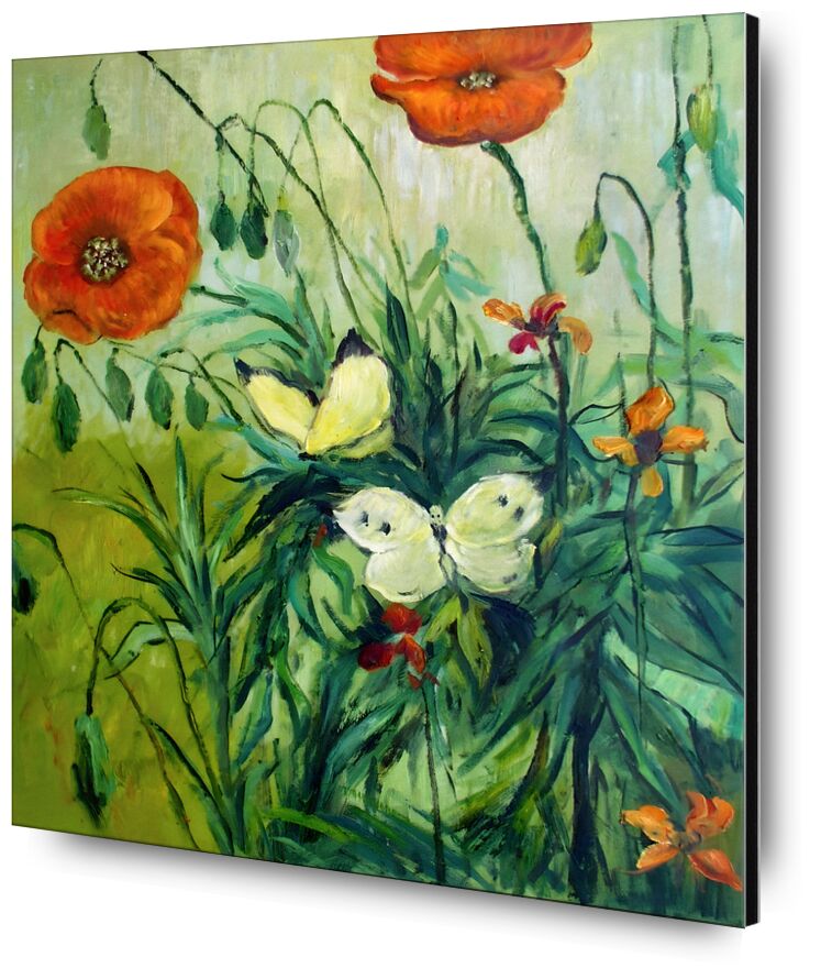 Butterflies and Poppies - Van gogh from Fine Art, Prodi Art, Van gogh, VINCENT VAN GOGH, butterflies, poppies, nature, painting, wild