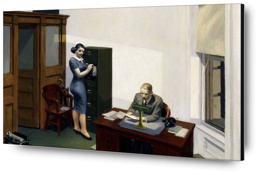 Office at Night desde Bellas artes, Prodi Art, tolva, Nueva York, patrón, secretaria, escritorio, laboral, Edward Hopper
