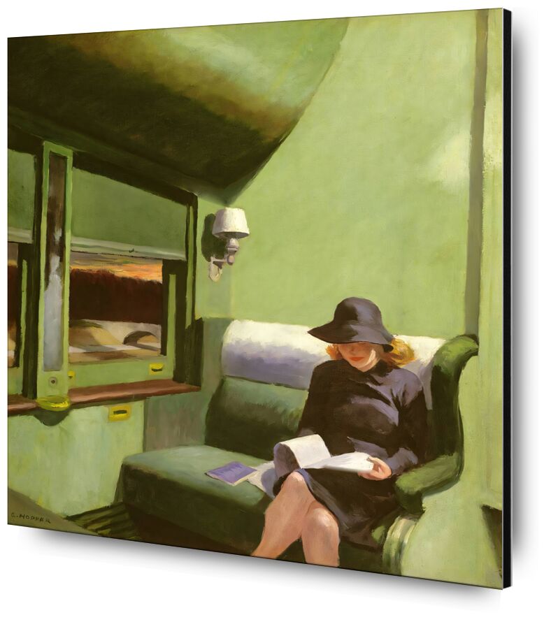 Compartment C, Car 293 desde Bellas artes, Prodi Art, tolva, Edward Hopper, mujer, tren, leyendo, libro, leer
