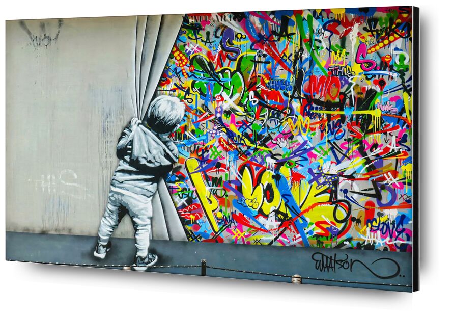 Behind the Curtain, The Wall desde Bellas artes, Prodi Art, ciudad, niño, calle, pintada, Banksy