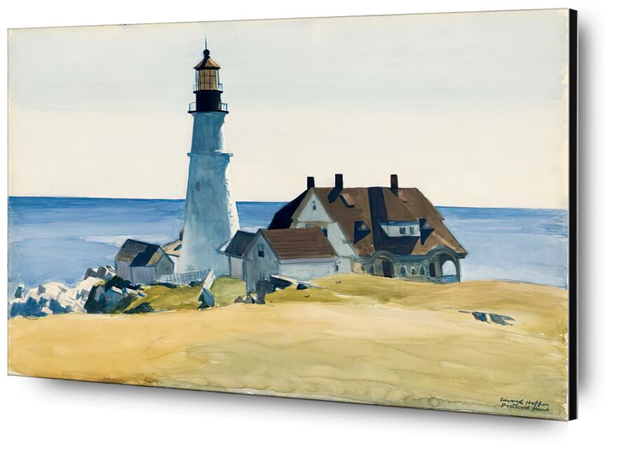 Lighthouse and Buildings desde Bellas artes, Prodi Art, tolva, Edward Hopper, faro, playa, mar, océano, azul, pintura