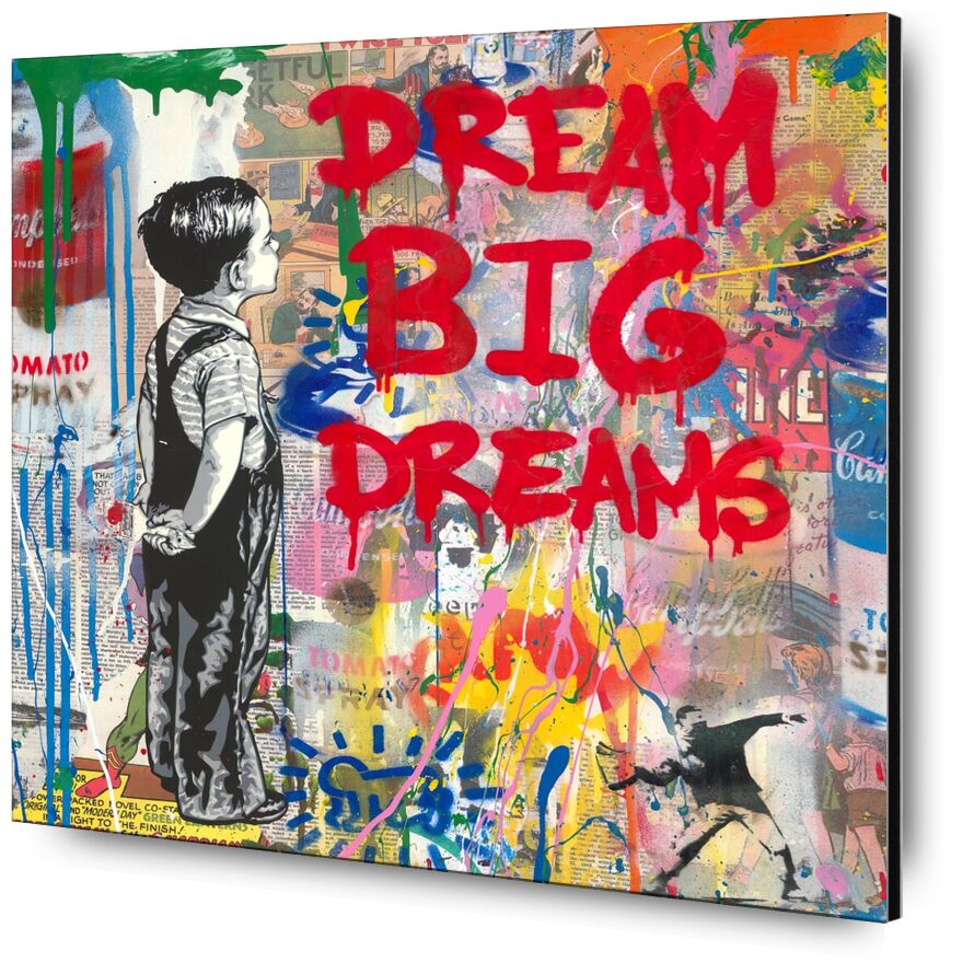 Dream Big Dreams desde Bellas artes, Prodi Art, arte callejero, soñar, niño, Banksy