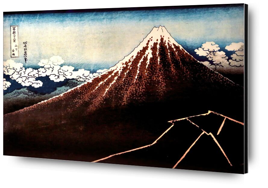 Tormenta debajo de la Cumbre desde Bellas artes, Prodi Art, mont Fuji, Hokusai, montañas, naturaleza, caligrafía, tormenta, tormenta