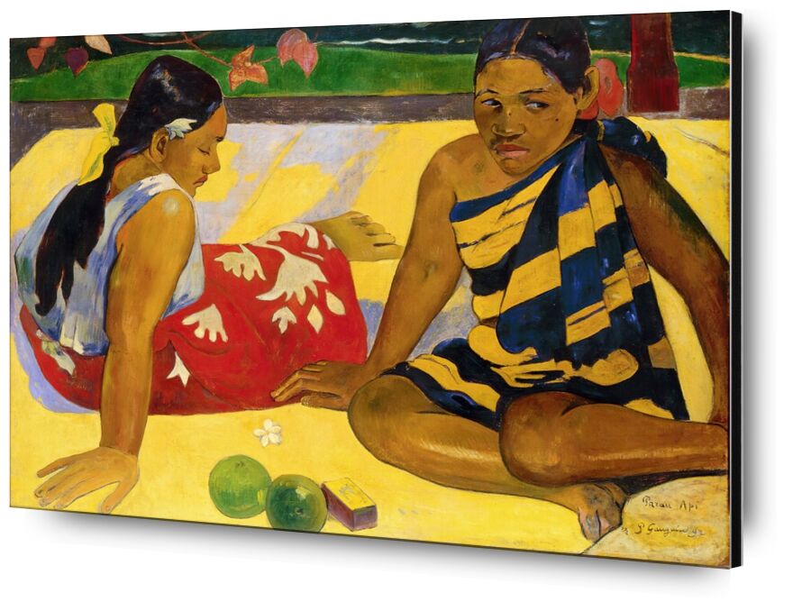Qué noticias desde Bellas artes, Prodi Art, caballos negros, Dos mujeres tahitianas, amarillo, Gauguin, Paul Gauguin