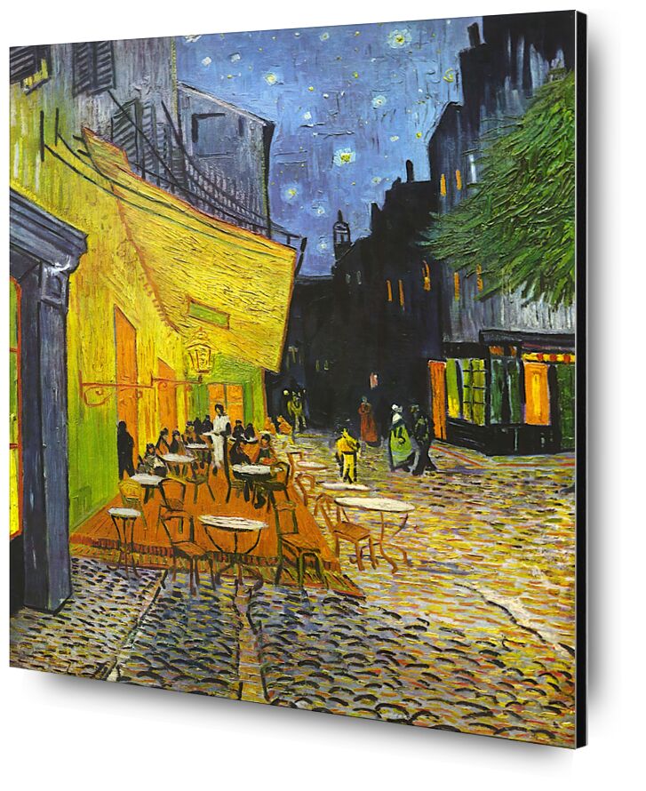 The Café Terrace on the Place du Forum, Arles, at Night - 1888 desde Bellas artes, Prodi Art, pintura, café, Francia, pueblo, VINCENT VAN GOGH, Arles, plaza del pueblo