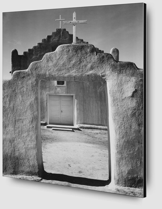 Church Taos pueblo, New Mexico - ANSEL ADAMS 1942 from Fine Art Zoom Alu Dibond Image