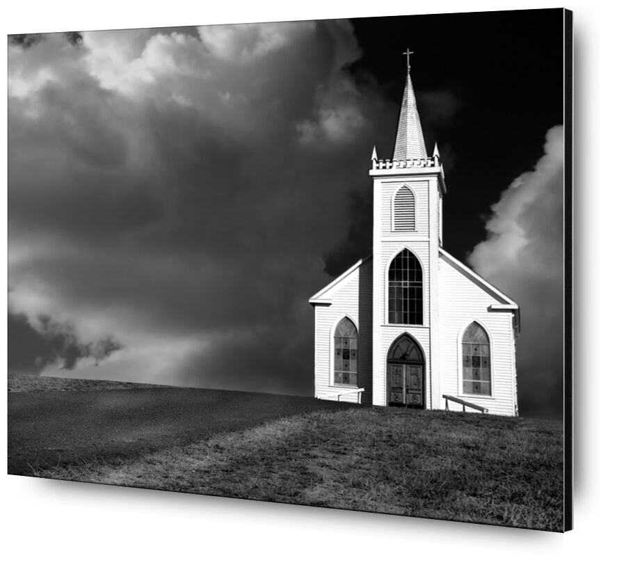 Photo d'église, ANSEL ADAMS - 1937 de AUX BEAUX-ARTS, Prodi Art, route, solitude, ANSEL ADAMS, église, nuages, tempête, prairie, orage