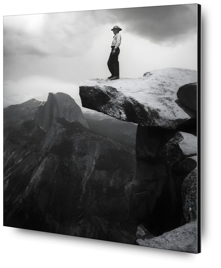 Yosemite, the cowboy - ANSEL ADAMS - 1948 from Fine Art, Prodi Art, rock, cow-boy, ANSEL ADAMS, black-and-white, dark, clouds, mountains