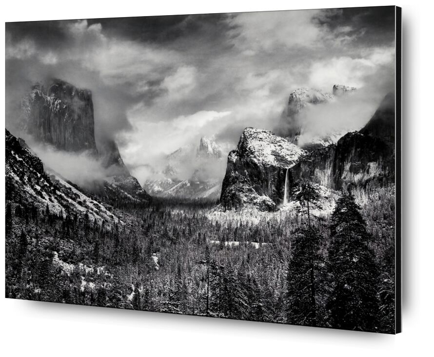 Yosemite, United States - ANSEL ADAMS 1952 from Fine Art, Prodi Art, ANSEL ADAMS, forest, pine trees, tree, snow, winter, clouds, mountains, black-and-white
