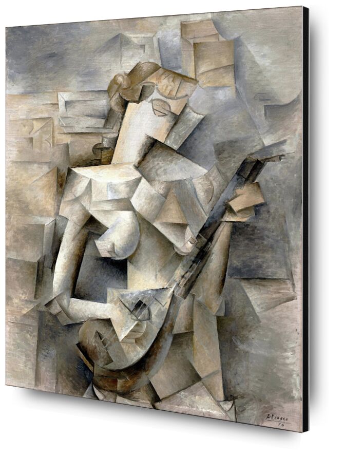 Girl with a Mandolin - Pablo Picasso 1910 desde Bellas artes, Prodi Art, PABLO PICASSO, rubia, niña, mujer, mandolina, violín, música, guitarra, muchacha