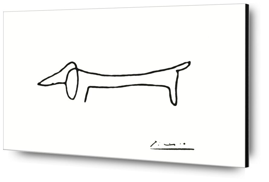 Le chien - PABLO PICASSO de AUX BEAUX-ARTS, Prodi Art, dessin, dessin au crayon, ligne, noir et blanc, PABLO PICASSO, chien, une ligne