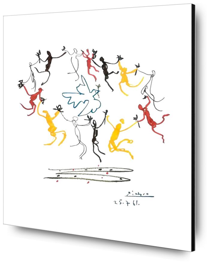 The dance of youth - PABLO PICASSO from Fine Art, Prodi Art, pencil drawing, drawing, young, youth, children, dove, peace, PABLO PICASSO, dance, ronde