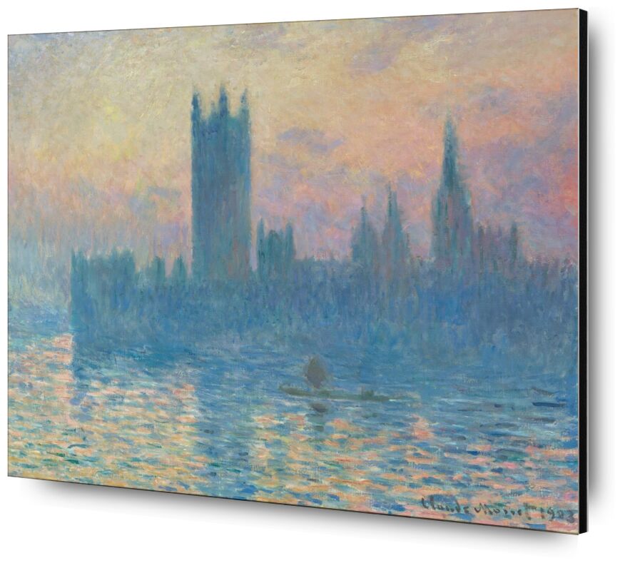 Le parlement, reflets sur la Tamise - CLAUDE MONET 1905 de AUX BEAUX-ARTS, Prodi Art, CLAUDE MONE, parlement de Londres, parlement, capital, tamise, Londres, fleuve