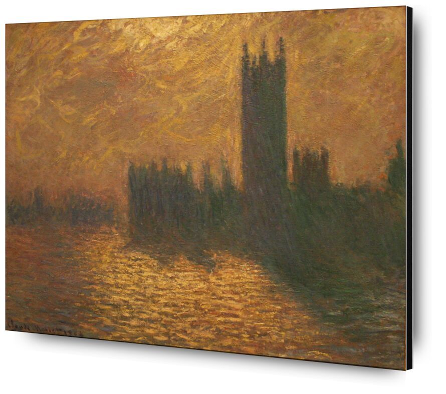 Houses of Parliament, stormy sky - CLAUDE MONET 1905 desde Bellas artes, Prodi Art, Londres, cielo, Thames, río, capital, sol, CLAUDE MONET, cielo tormentoso