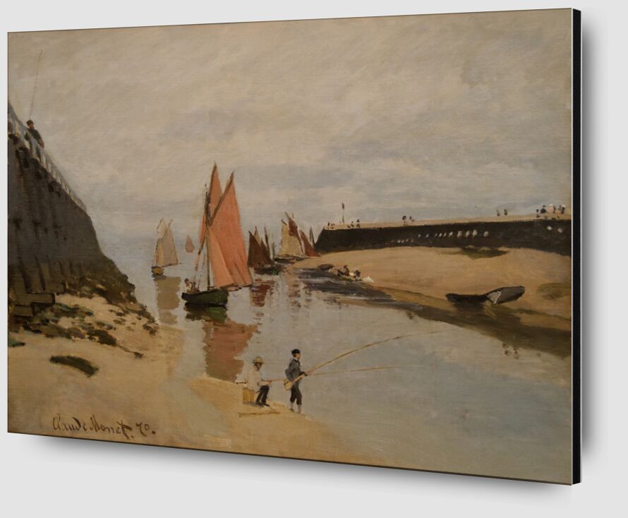 The harbour at Trouville - CLAUDE MONET 1870 desde Bellas artes Zoom Alu Dibond Image