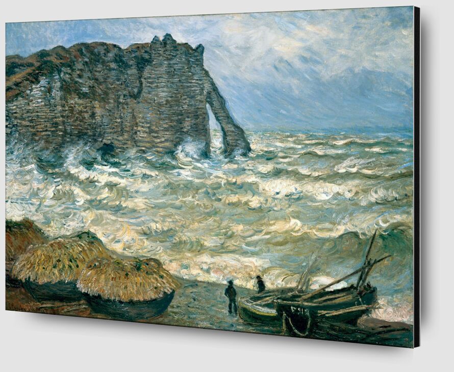 Stormy Sea in Étretat - CLAUDE MONET 1883 desde Bellas artes Zoom Alu Dibond Image