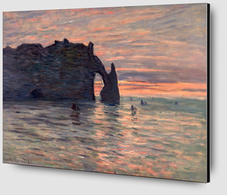 Sunset in Etretat - CLAUDE MONET 1883 desde Bellas artes Zoom Alu Dibond Image