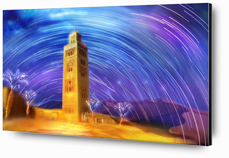 Marrakesh from Adam da Silva, Prodi Art, colors, Morocco, desert, stars, sky, dune, sand, shooting Stars, mosque, palm, Magic